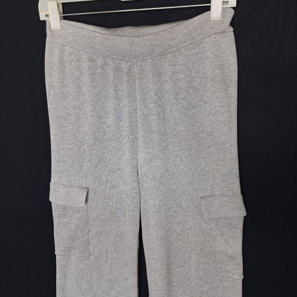 💙 Pink Rose Soft Knit Straight Leg Thick Warm Elastic Waist Pants Size S/M Cozy - Picture 2 of 8